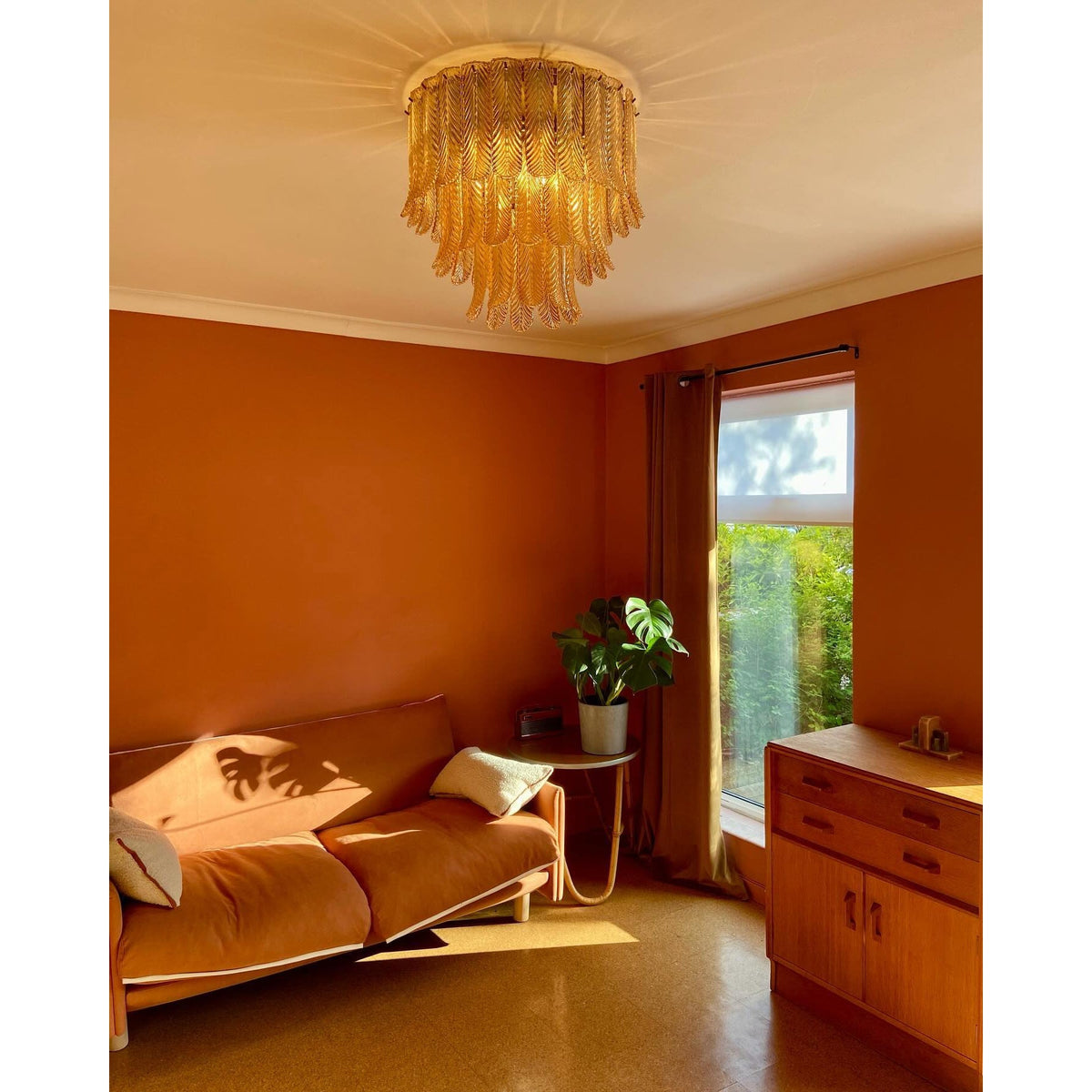 Himio Glass Flush Mount Ceiling Light