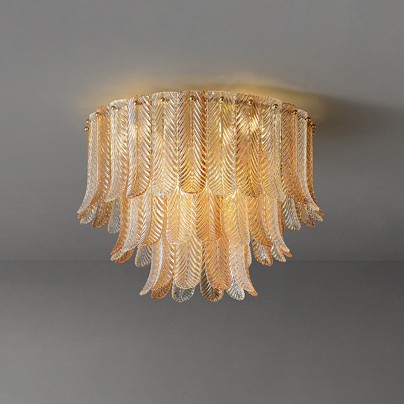 Himio Glass Flush Mount Ceiling Light