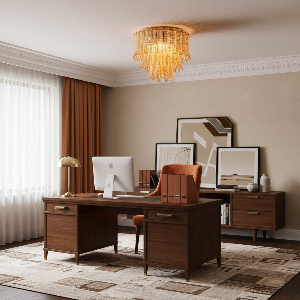 Himio Glass Flush Mount Ceiling Light