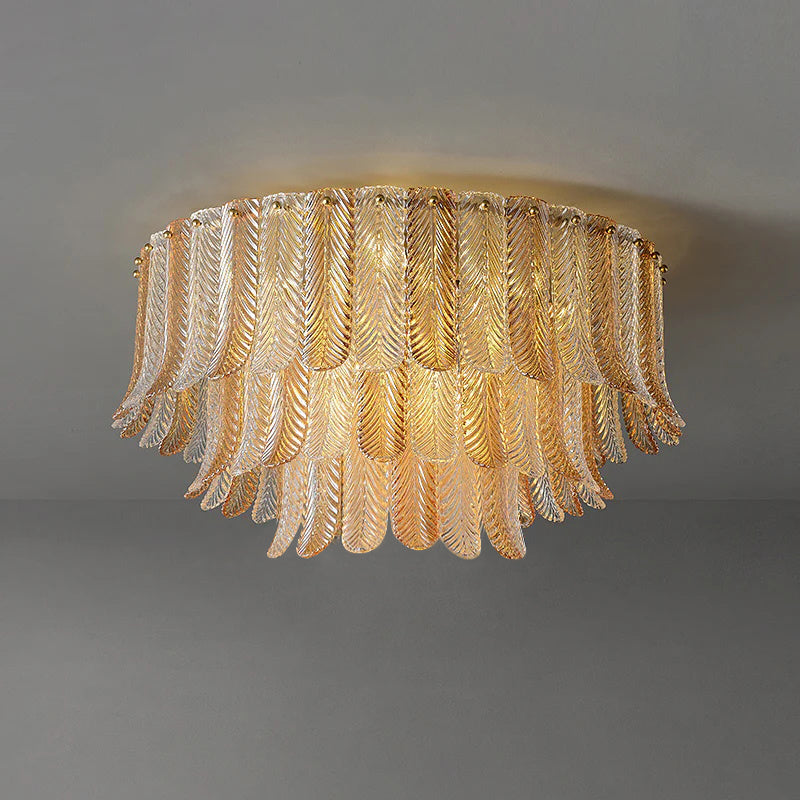 Himio Glass Flush Mount Ceiling Light