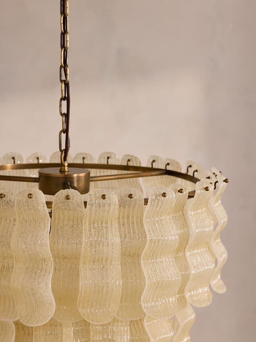 Borzi Yellow Glass Leaf Luxurious Chandelier