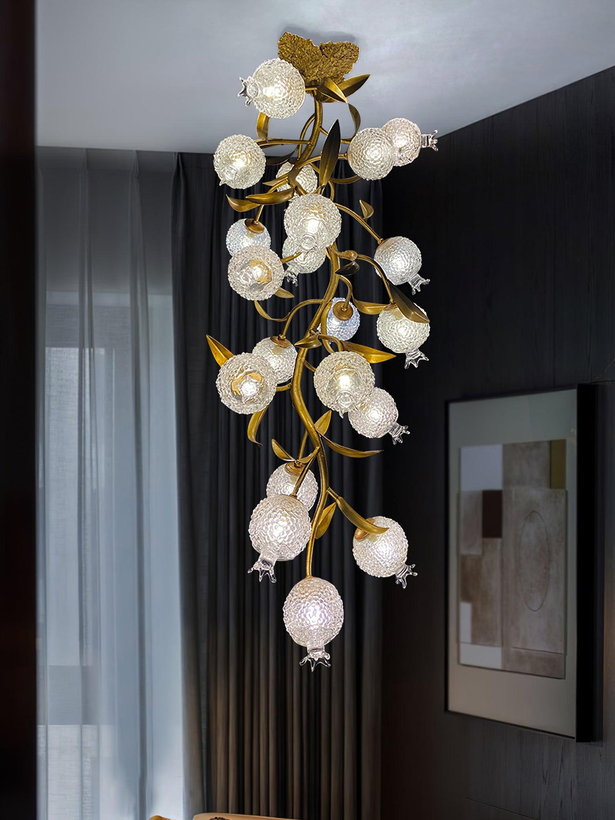 Bexlyn Elegance Pomegranate Brass Glass Ceiling Lamp
