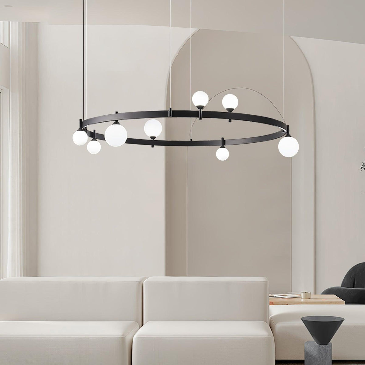 Orel Pendant Lamp Round Black Ring