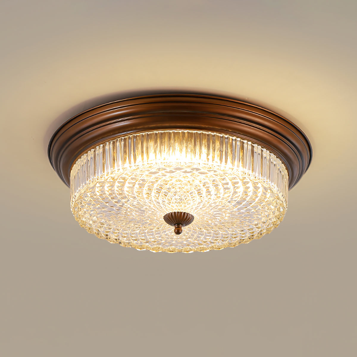 Pokia Crystal Round Flush Mount Ceiling Light