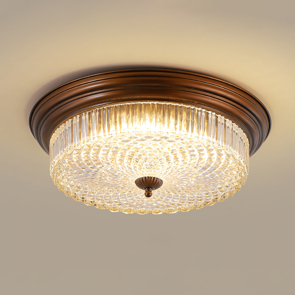 Pokia Crystal Round Flush Mount Ceiling Light