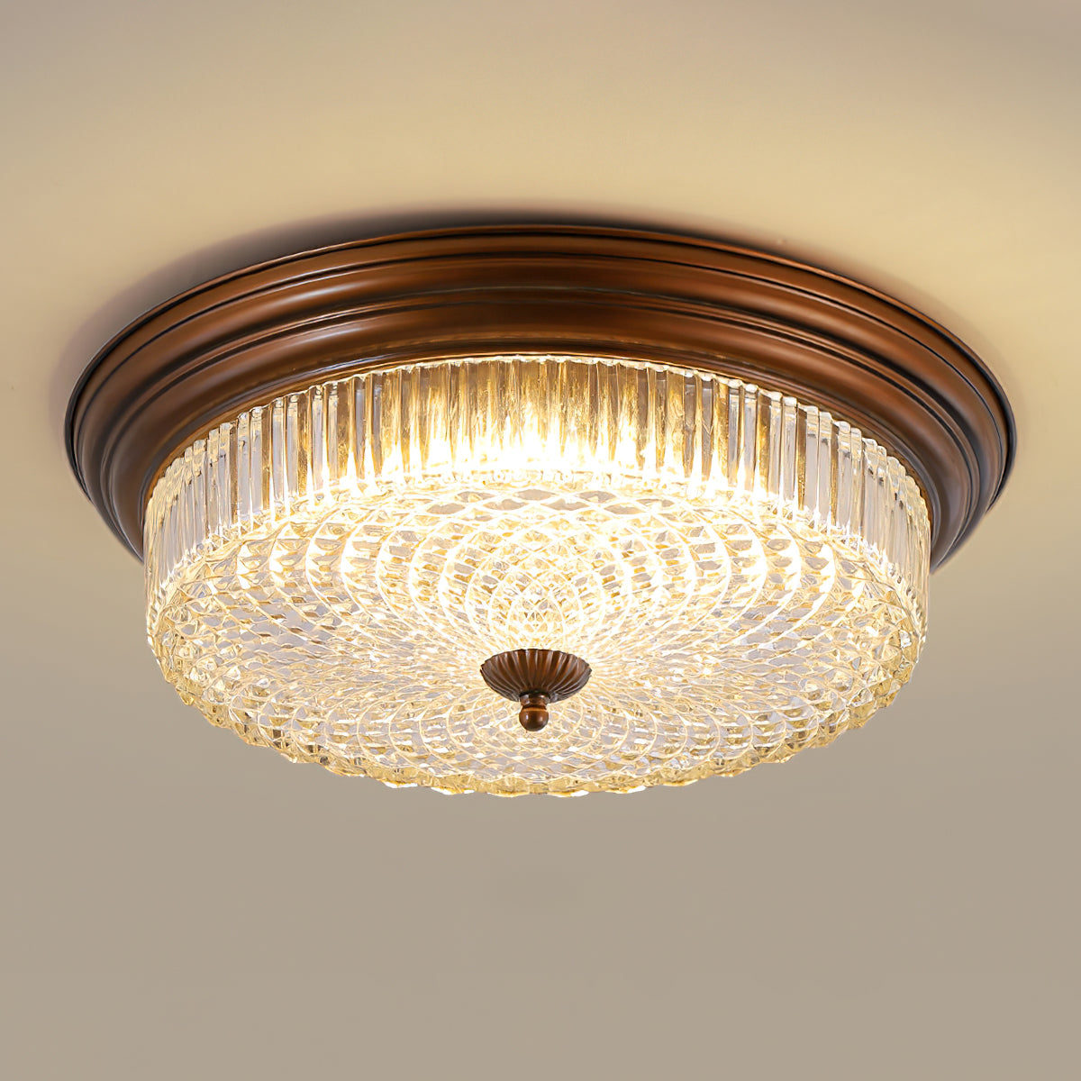 Pokia Crystal Round Flush Mount Ceiling Light