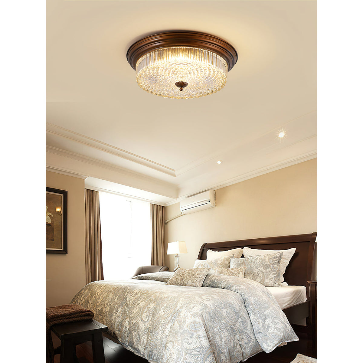 Pokia Crystal Round Flush Mount Ceiling Light