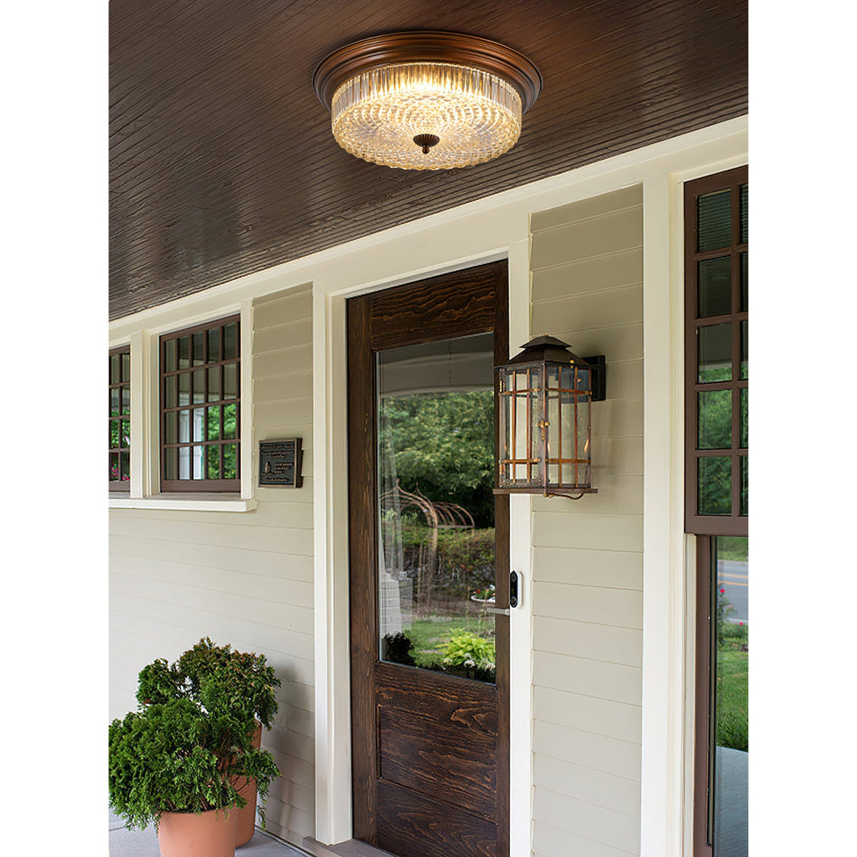 Pokia Crystal Round Flush Mount Ceiling Light
