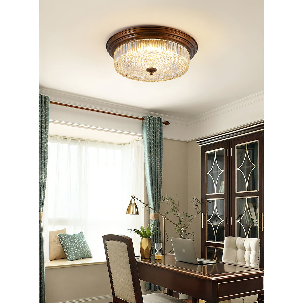 Pokia Crystal Round Flush Mount Ceiling Light