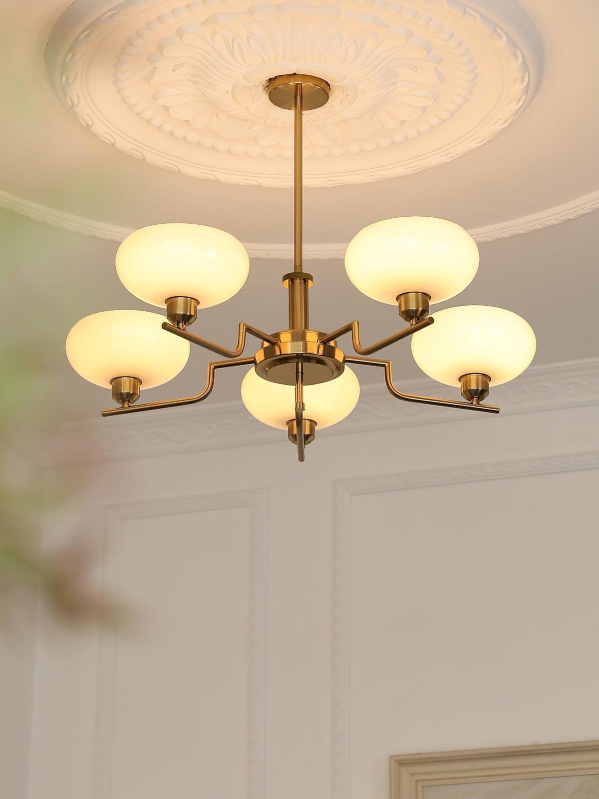 Amino Pendant Lamp Glass Globe Brass Frame