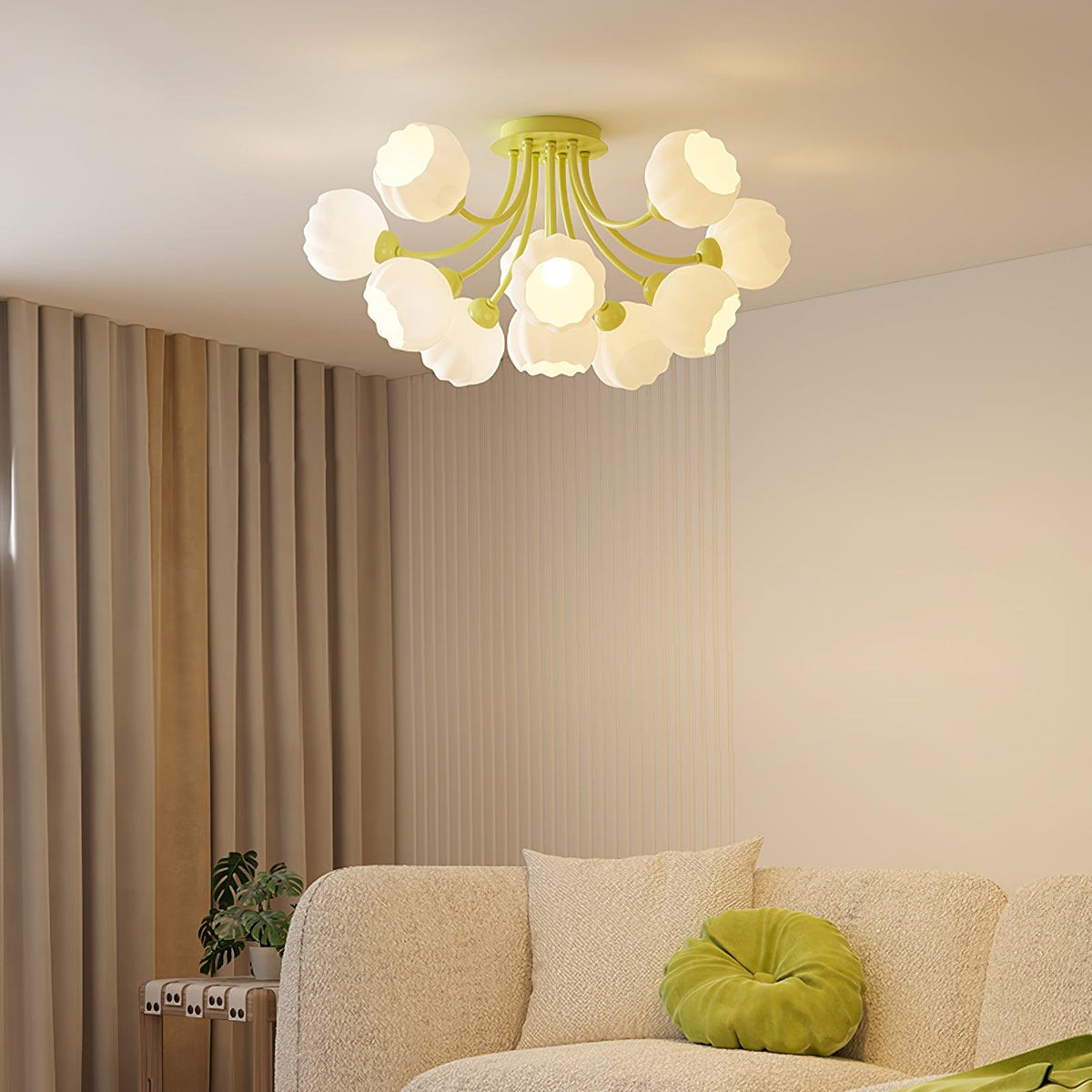 Zenorarae Elegance Matcha Glass Ceiling Lamp