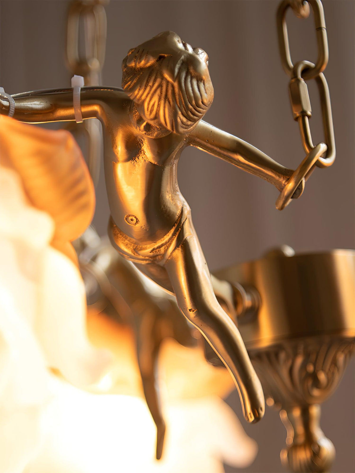 Solisira Chandelier Brass Suspension Floral Vintage