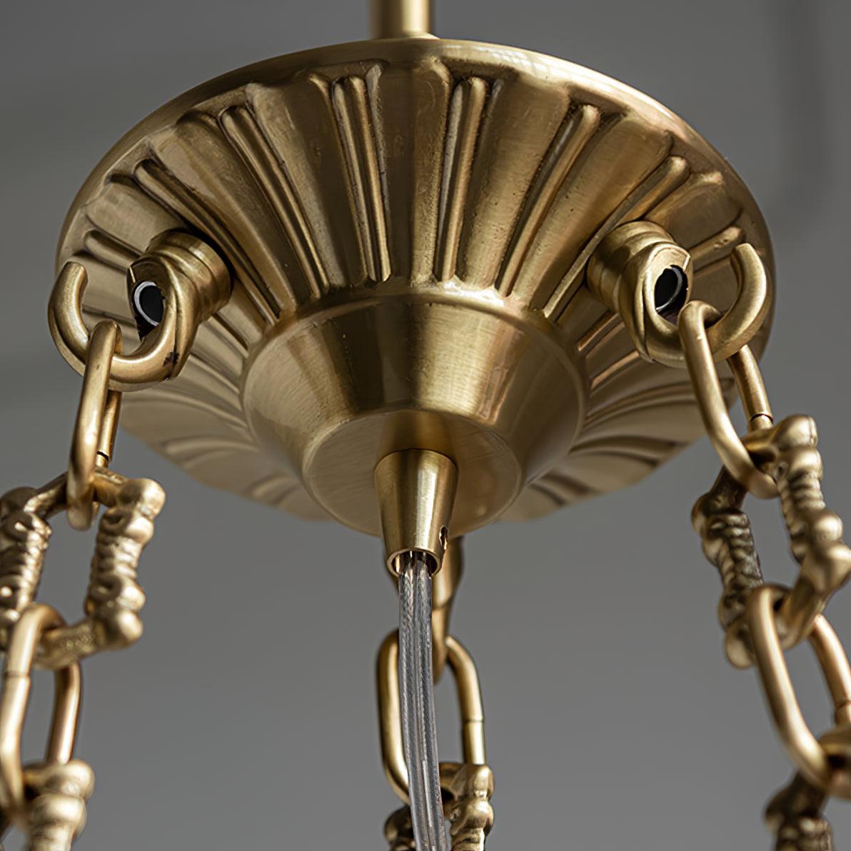 Solisira Chandelier Brass Suspension Floral Vintage