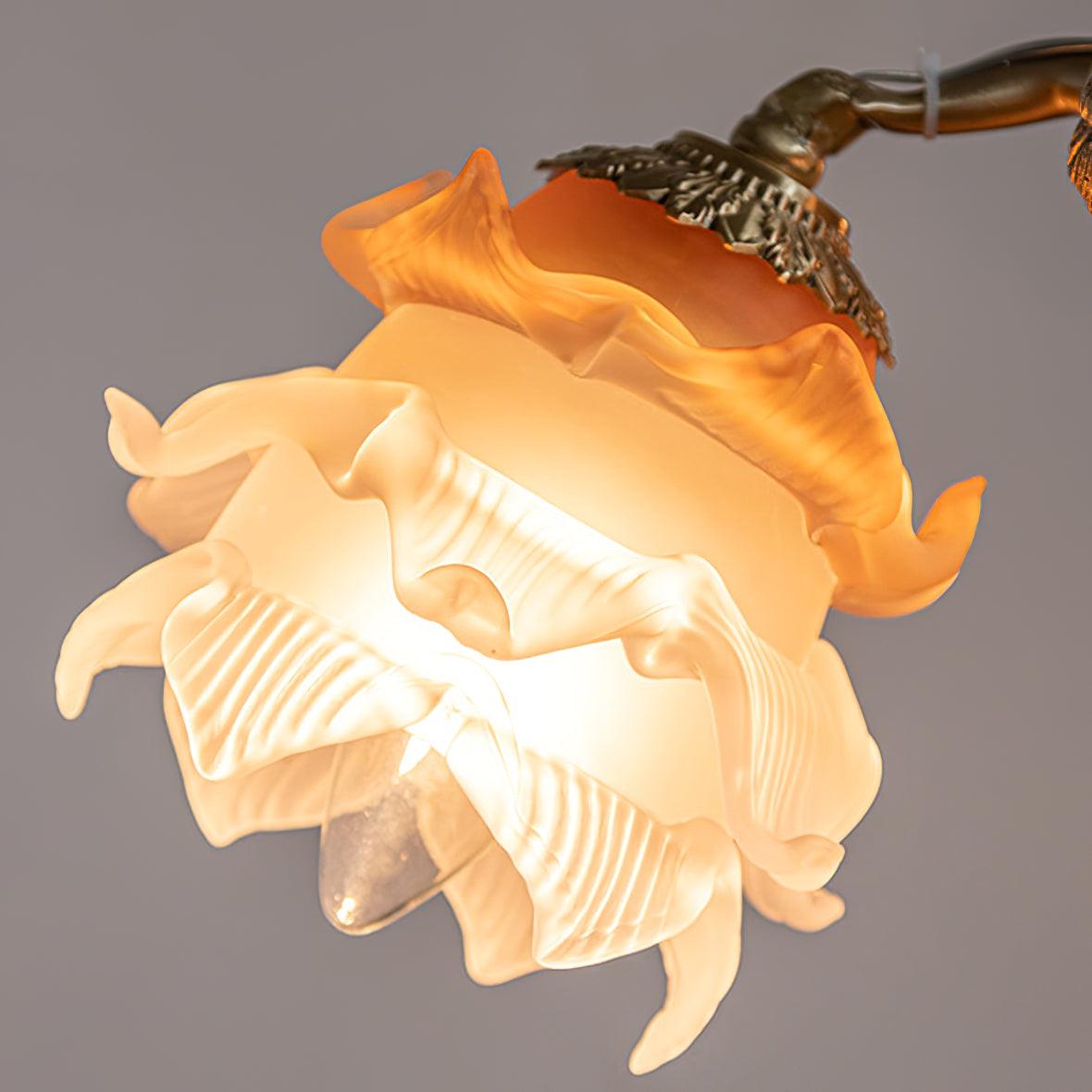 Solisira Chandelier Brass Suspension Floral Vintage