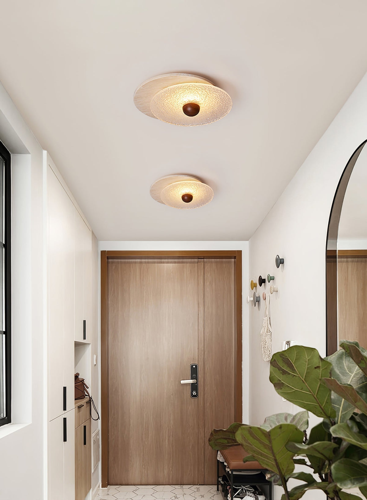 Keth Circular Travertine Ceiling Light / Wall Light