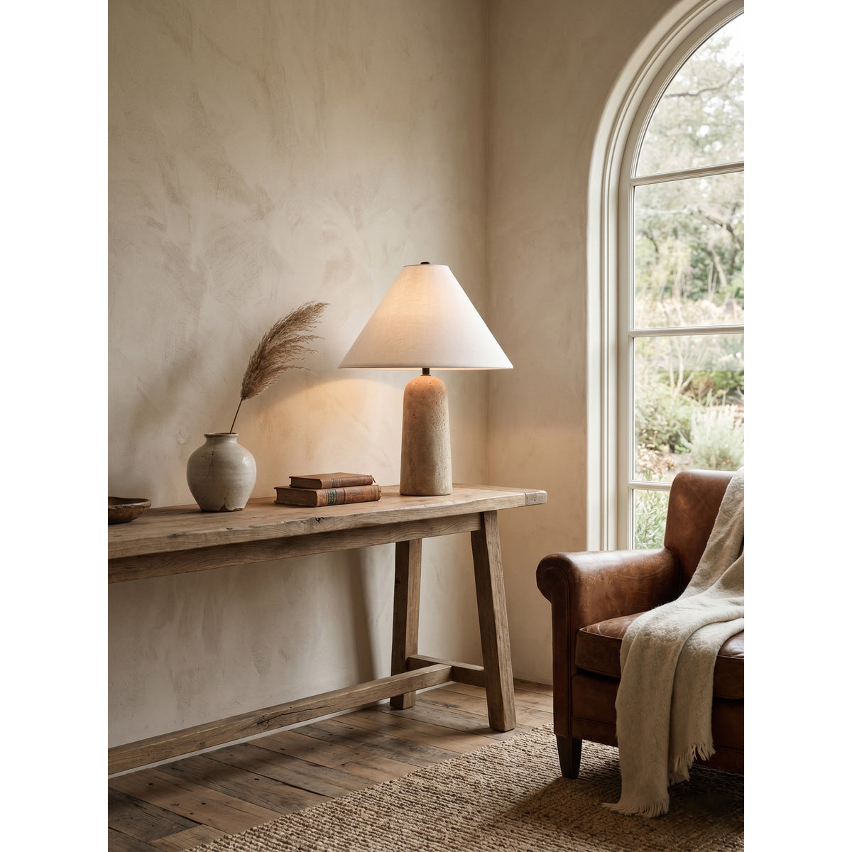 Astere Travertine Table Lamp