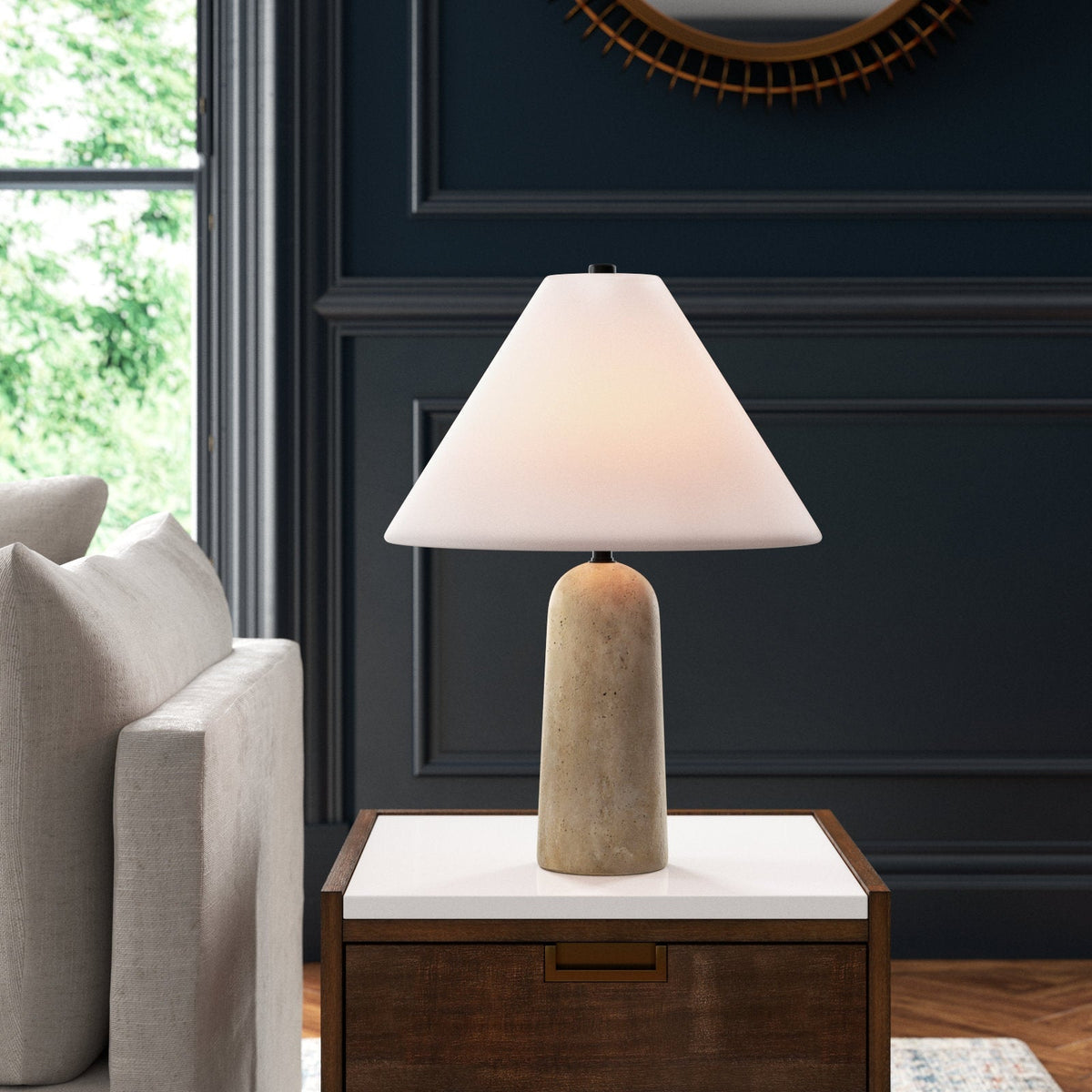 Astere Travertine Table Lamp