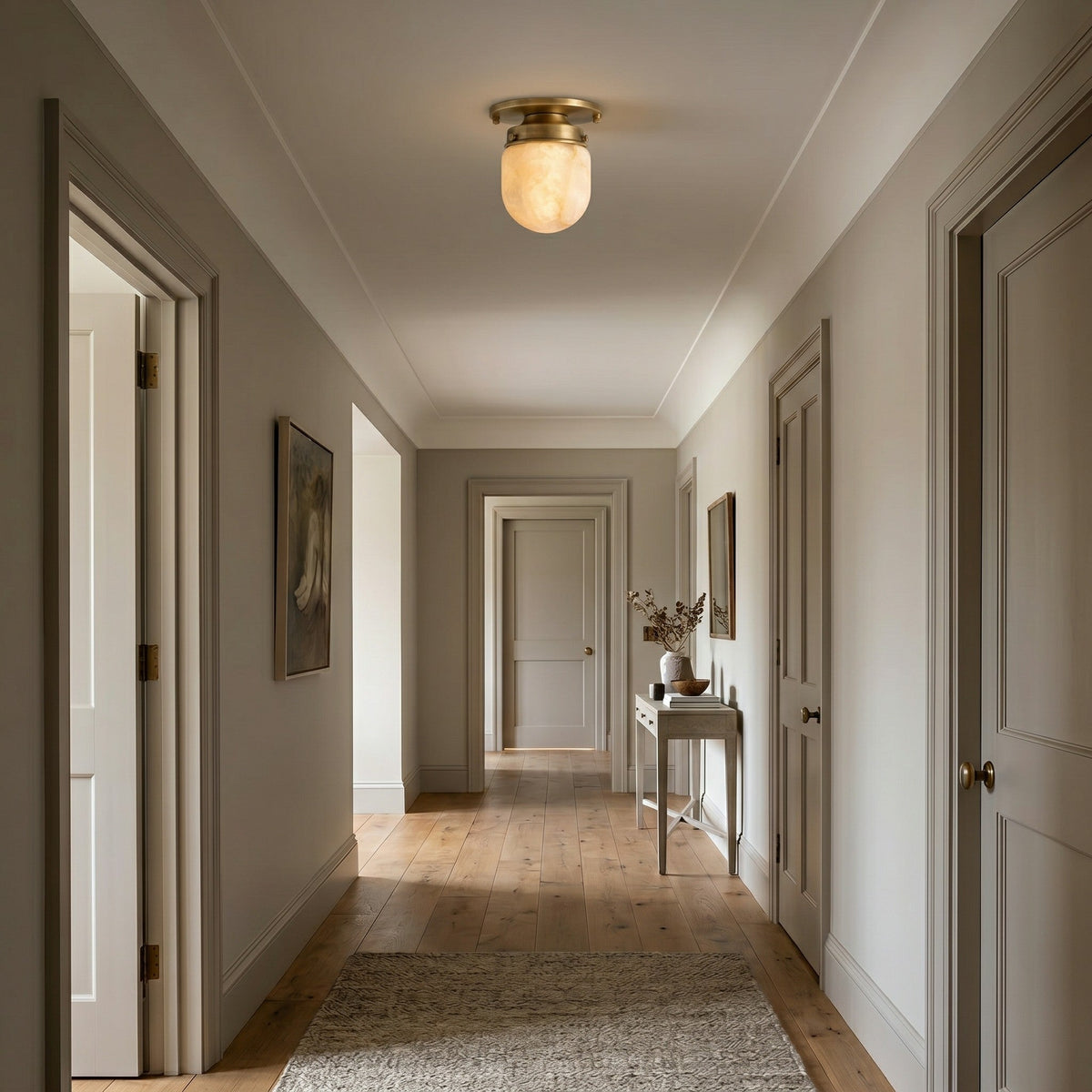 Dinoa Shaped Alabaster Flush Mount Ceiling Light
