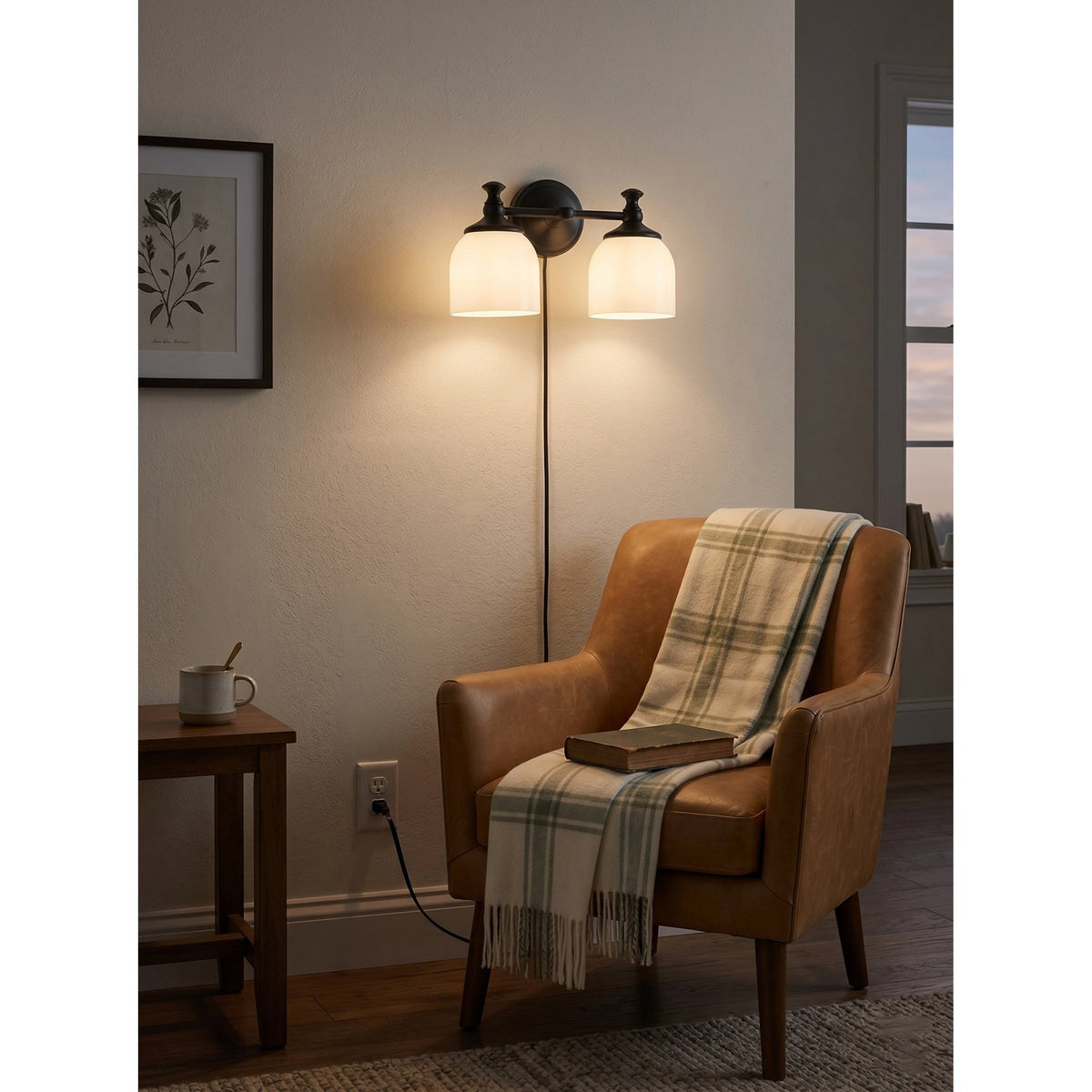Celiaya Chart Glass Plug-in Wall Sconce