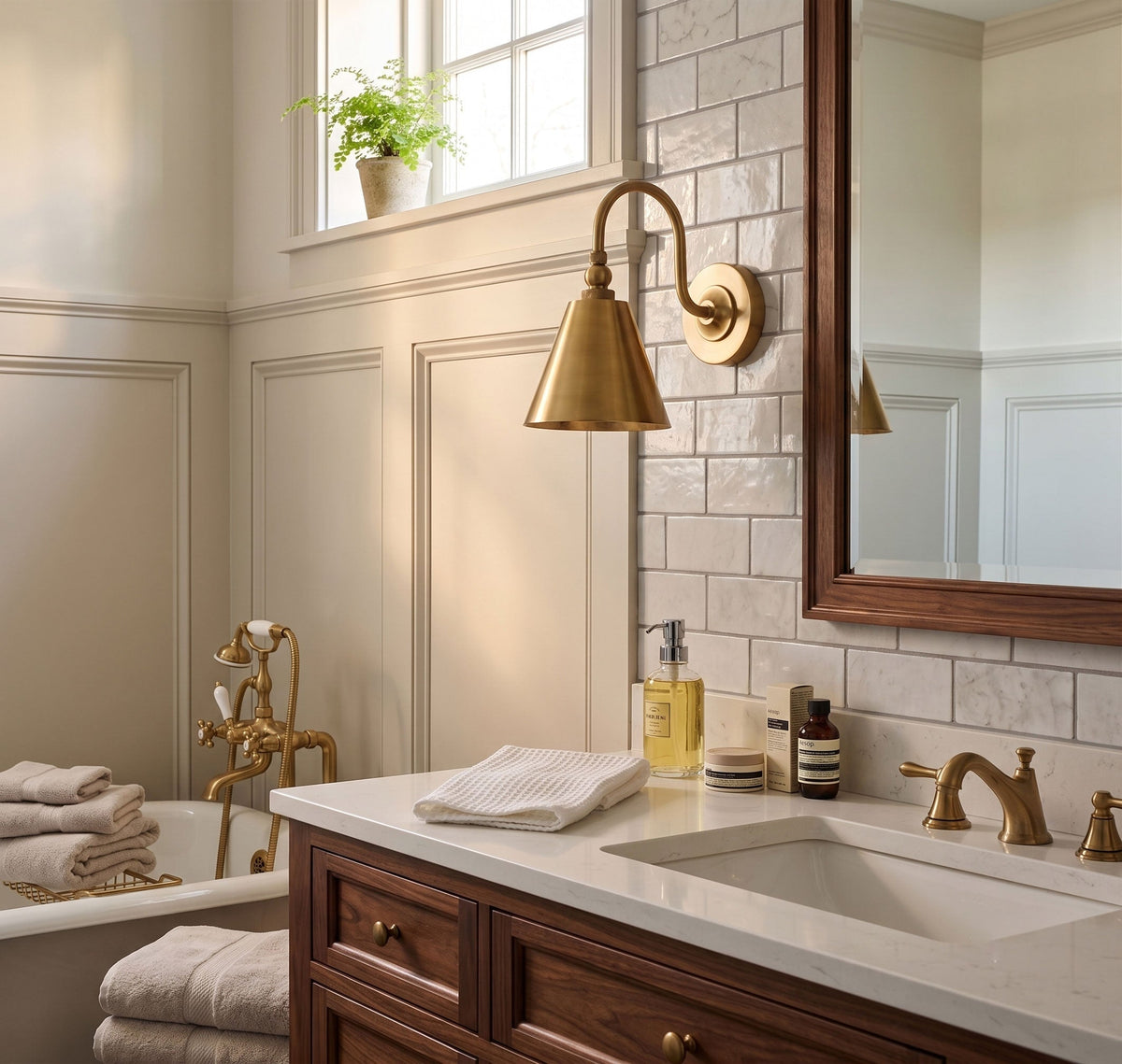Forna Brass Wall Sconce