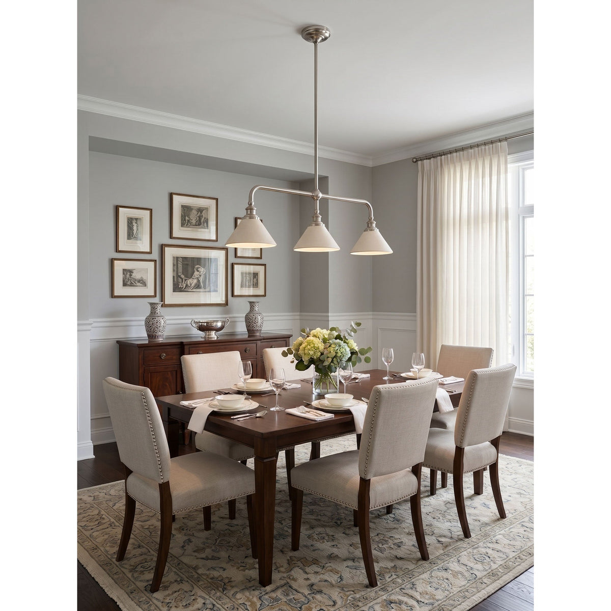 Oriivaria Brass Elegance Chandelier 3 Heads