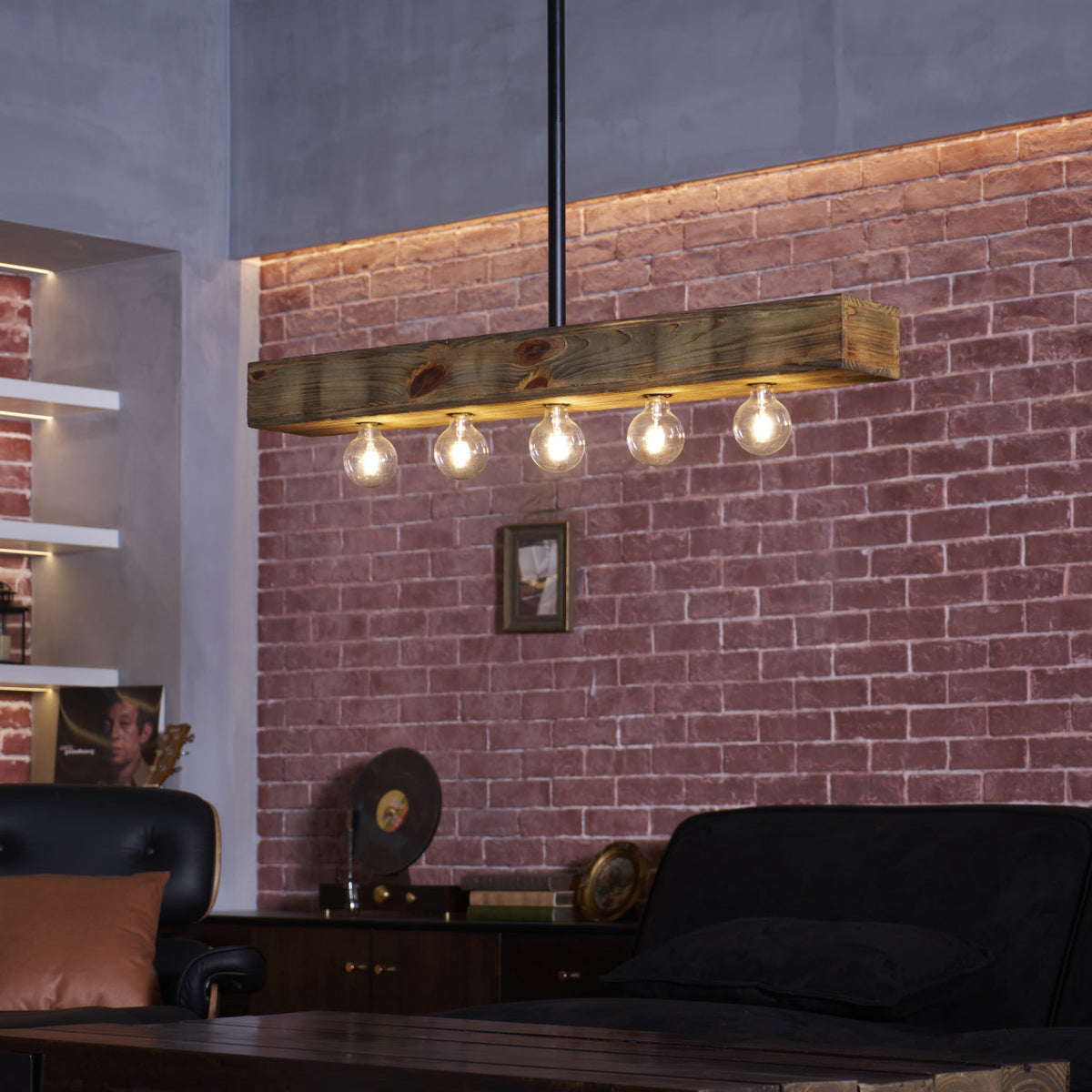 Kilo Wood Beam Island Chandelier