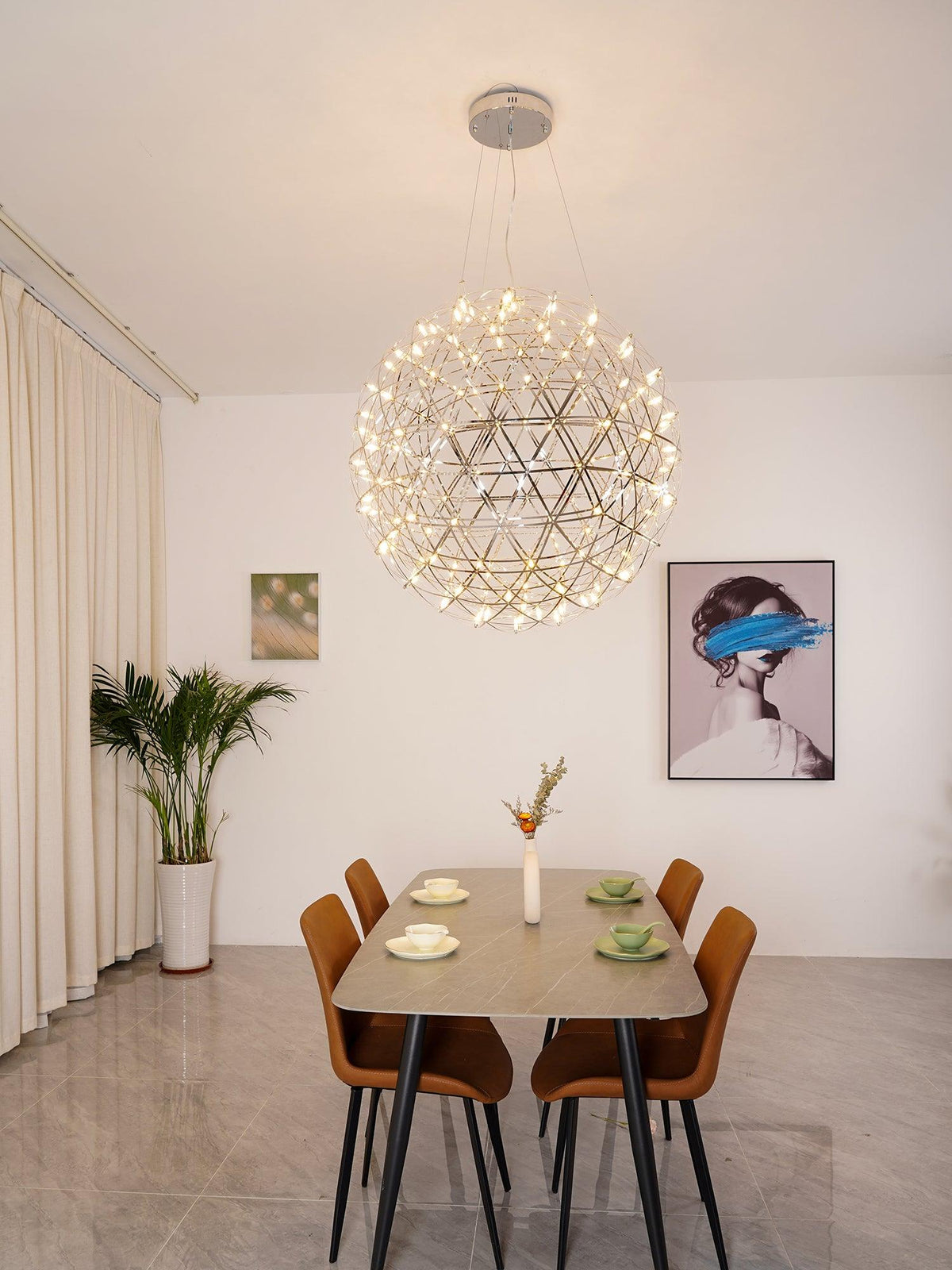 Delcourt Silver Spark Ball Pendant Light