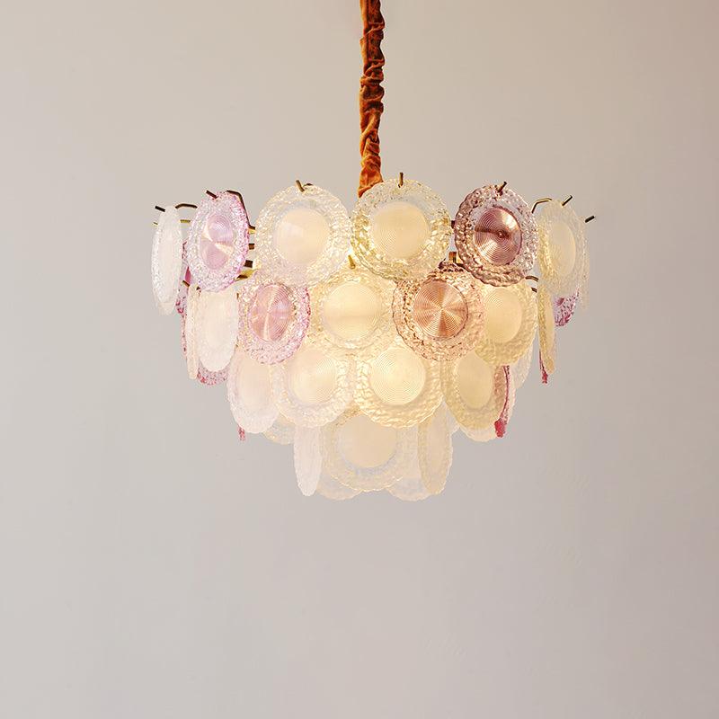 Celinine Chandelier Glass Disc Layered Playful