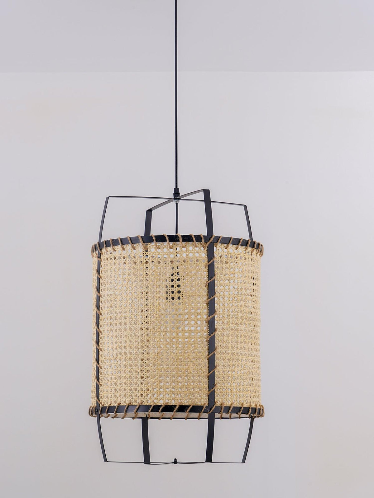 Kevis Pendant Lamp Rattan Cane Frame Industrial