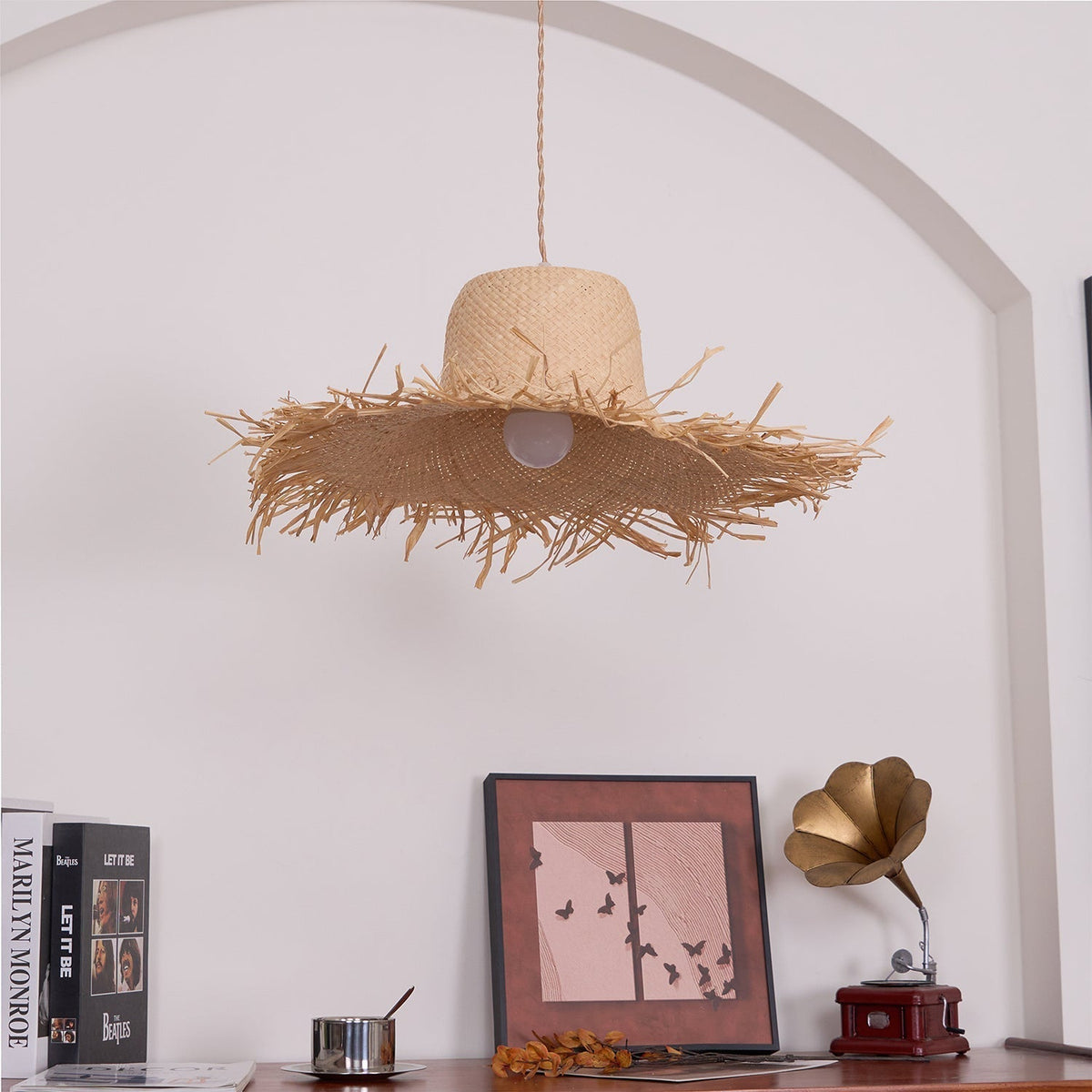 Vocan Rattan Vintage Pendant Light