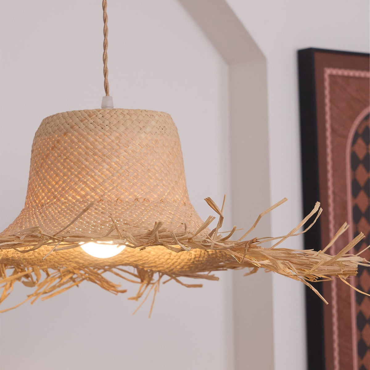 Vocan Rattan Vintage Pendant Light