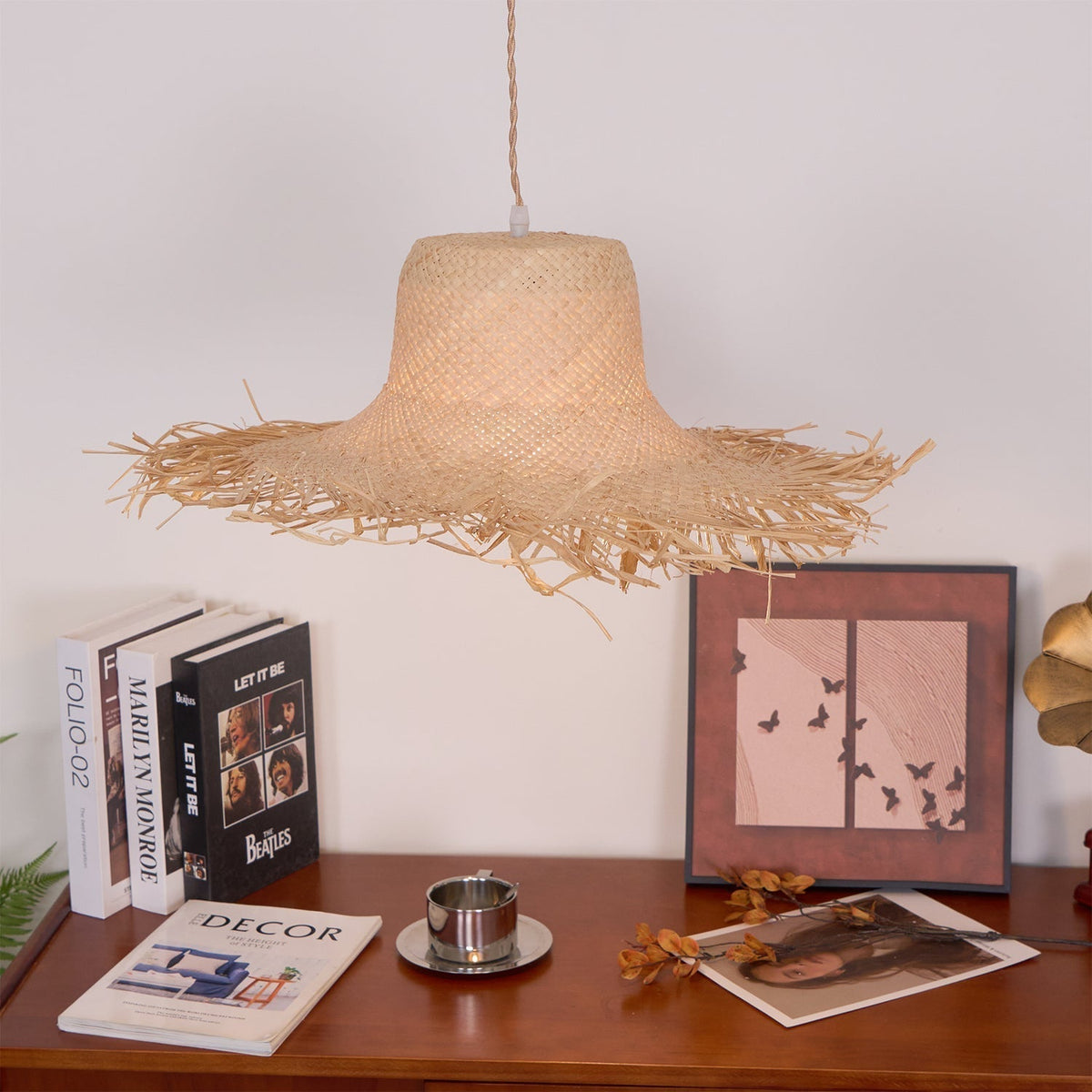 Vocan Rattan Vintage Pendant Light
