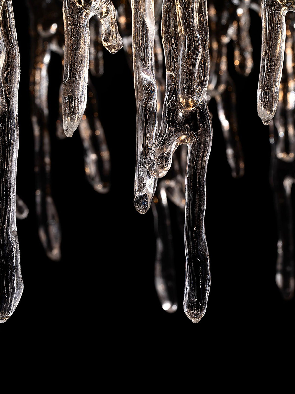 Cathaa Postmodern Luxury Rectangular Icicle Glass Crystal Chandelier