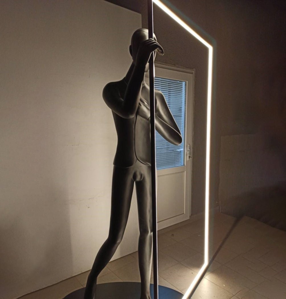Onoryra Sculptural Black Mirror Floor Lamp