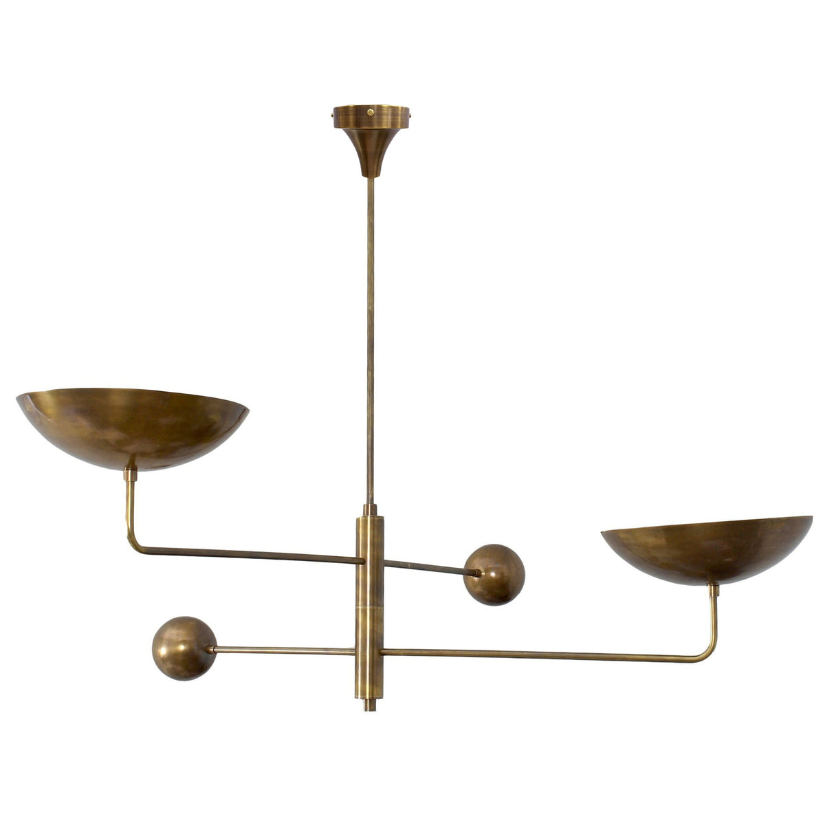 Vela Brass  two-head ceiling chandelier