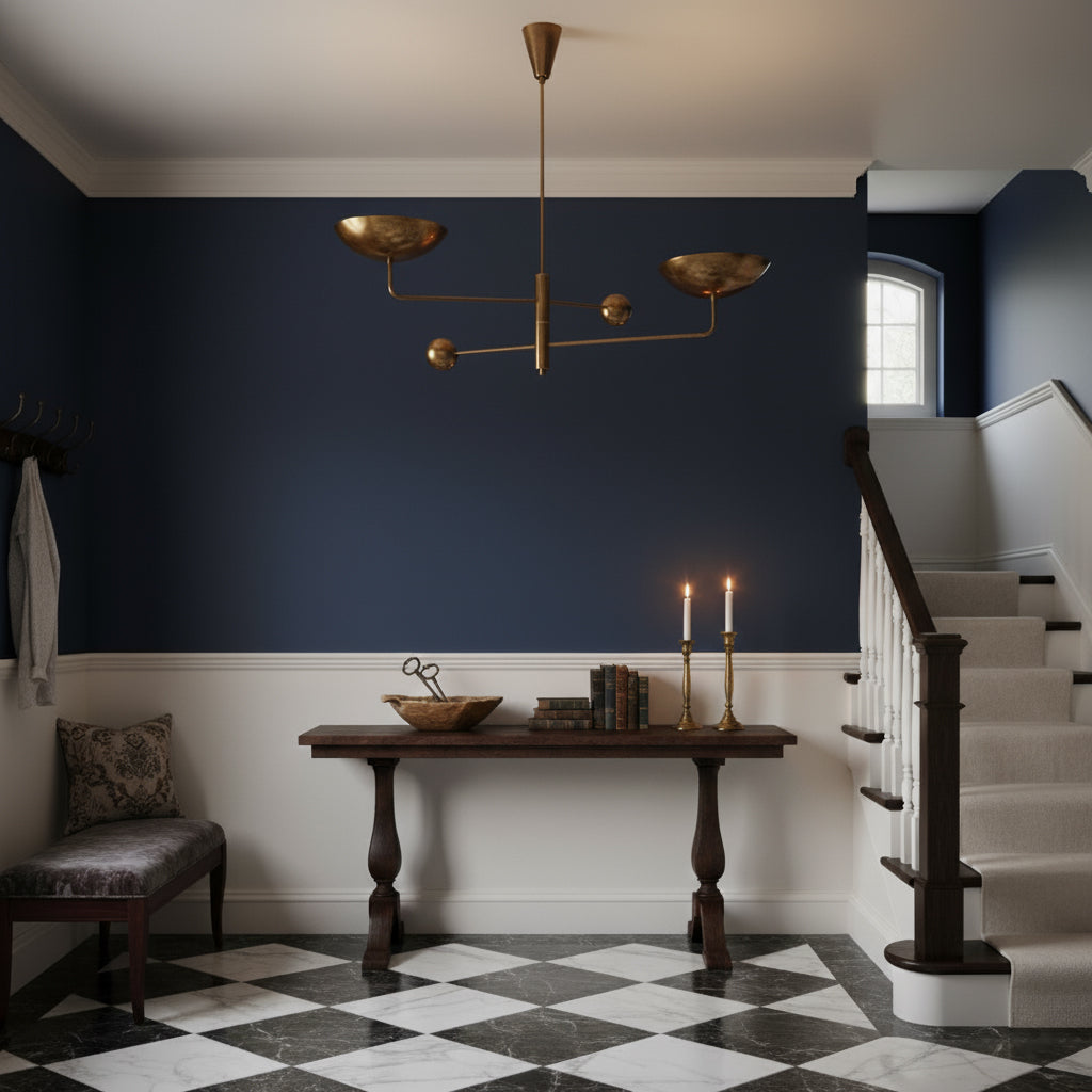 Vela Brass  two-head ceiling chandelier
