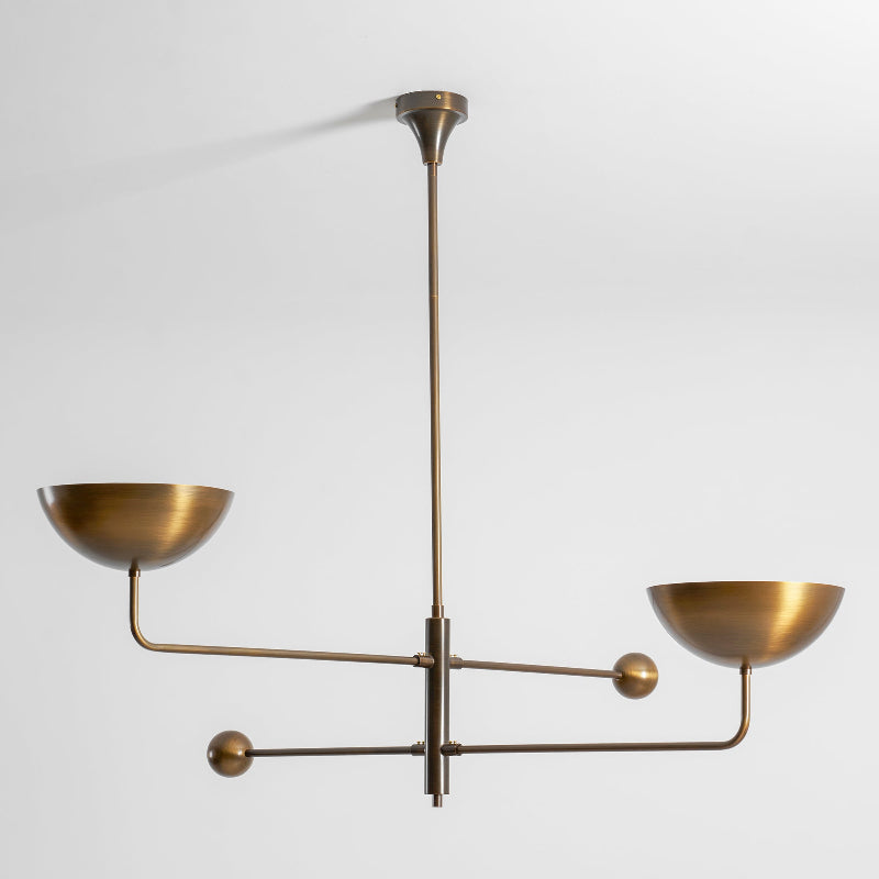 Vela Brass  two-head ceiling chandelier