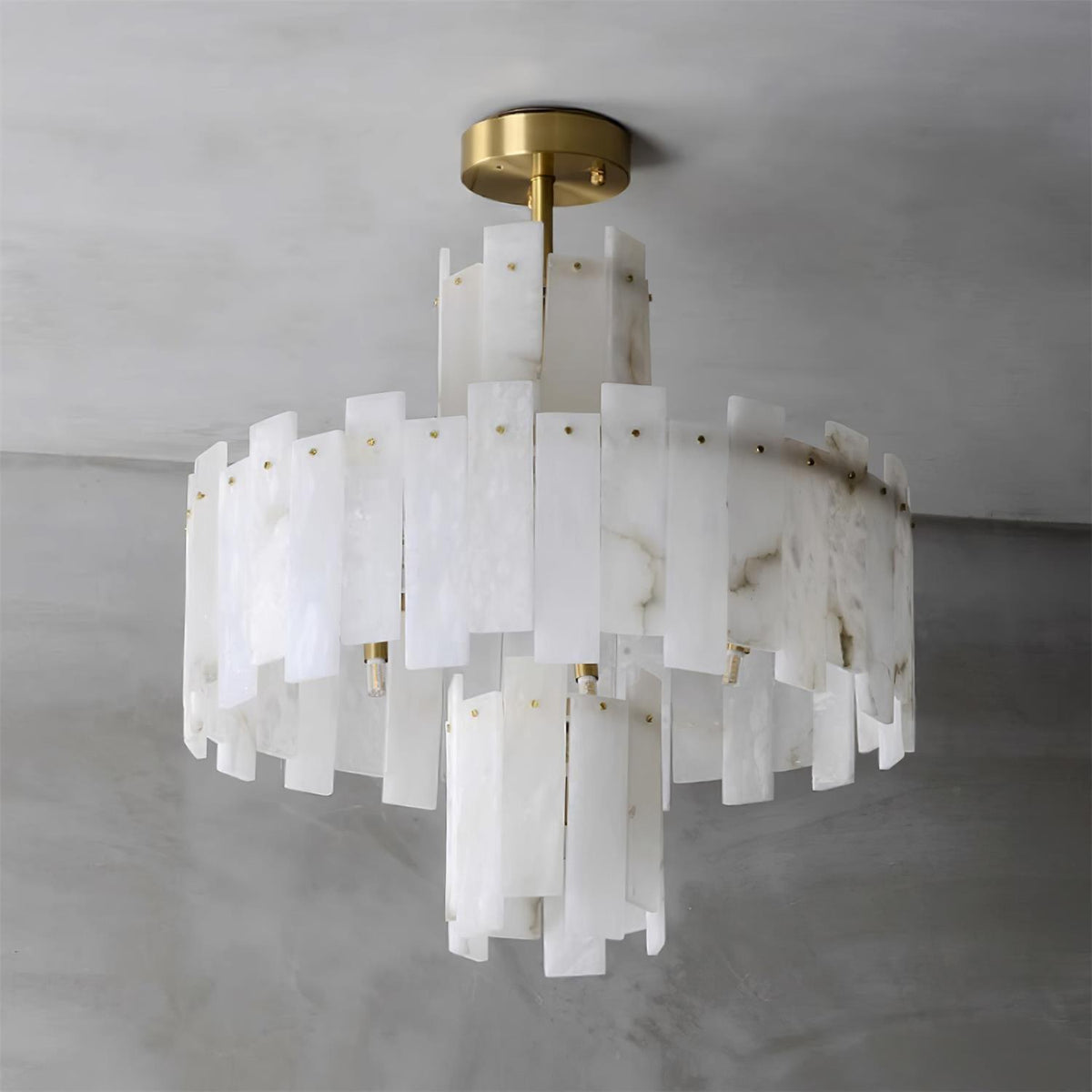 Soraya Art Deco Alabaster Chandelier Light