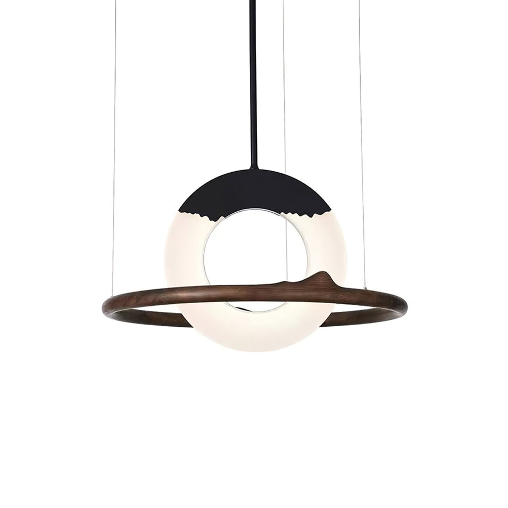 Mytalan Circular Acrylic Wood Pendant Light