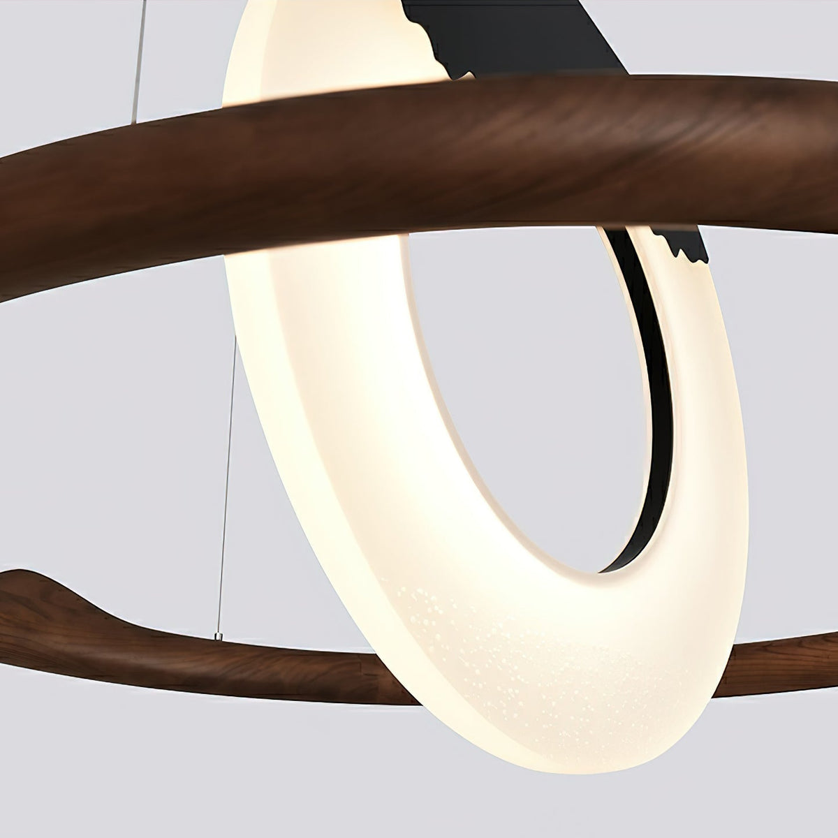 Mytalan Circular Acrylic Wood Pendant Light