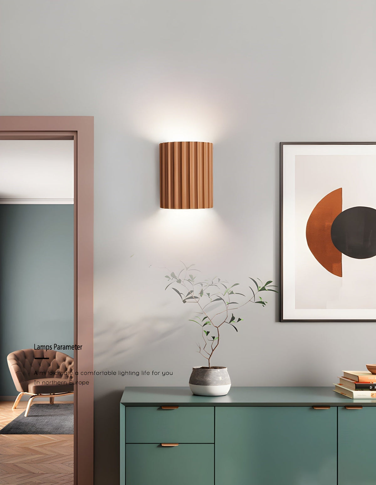Ivvinen Nordic Art Ribbed Resin Wall Lamp