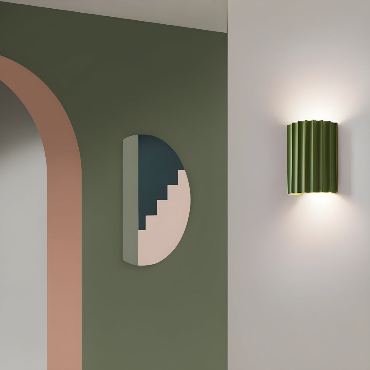 Ivvinen Nordic Art Ribbed Resin Wall Lamp