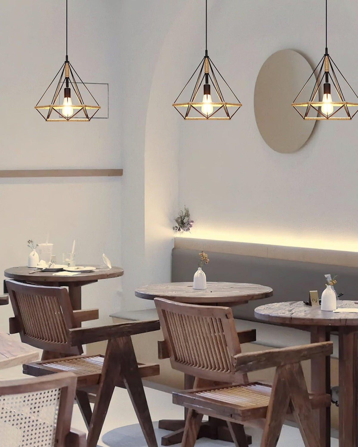 Xunell Retro Hemp Rope Interesting Pendant Light