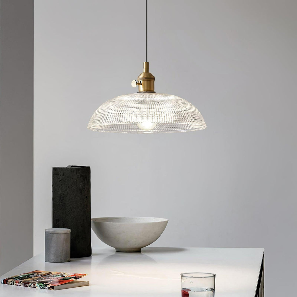 Crinel Brass & Glass Pendant Light