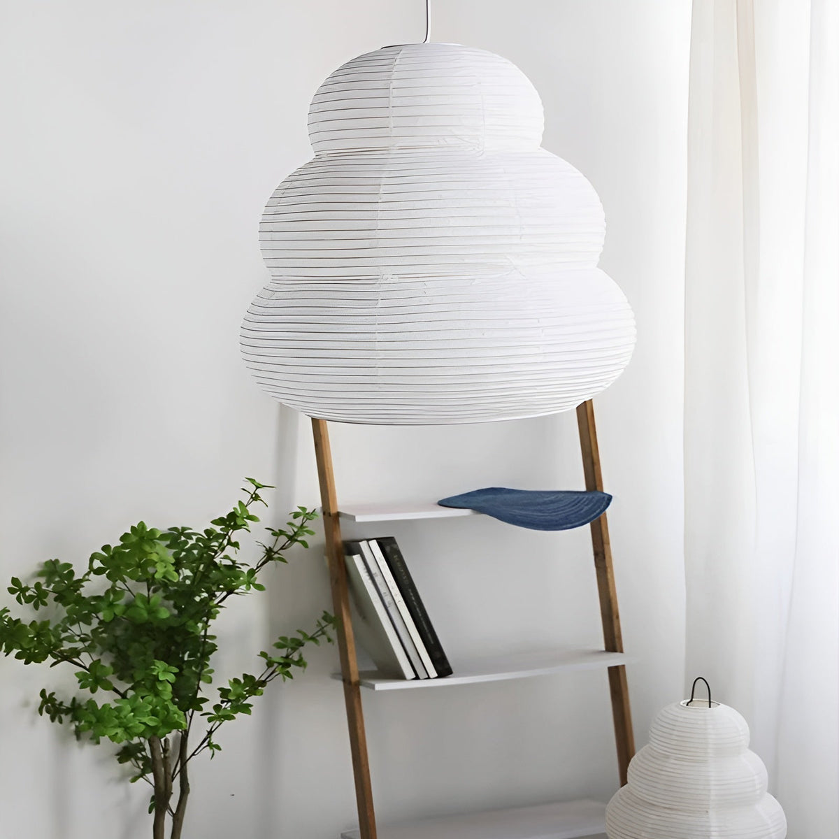 Solara Pendant Lamp Washi Paper Tiered Lantern Japanese Living Room