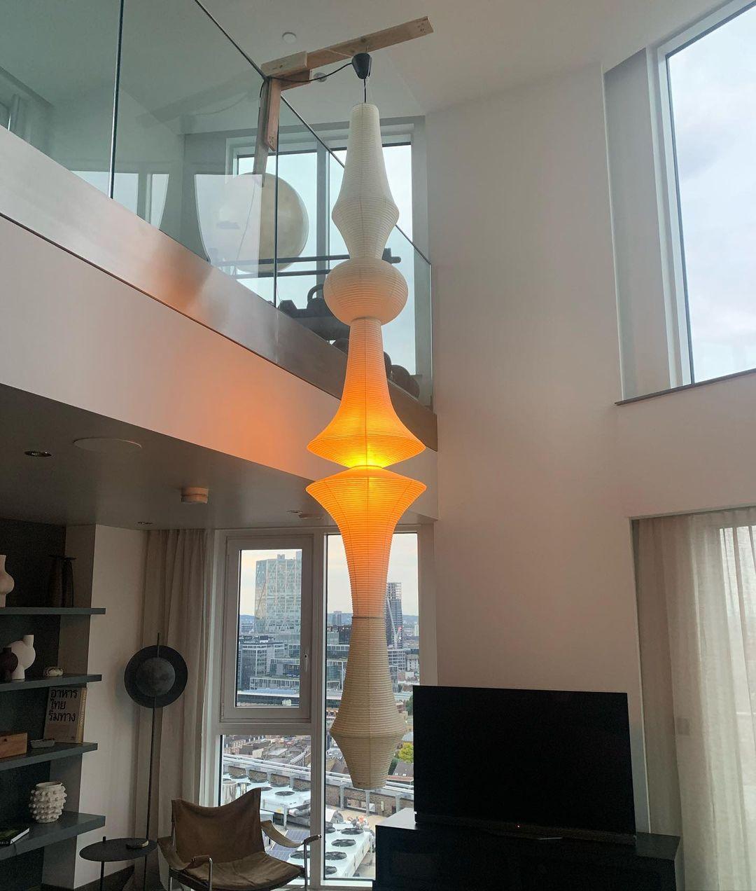 Isalo Washi Paper E Pendant Light