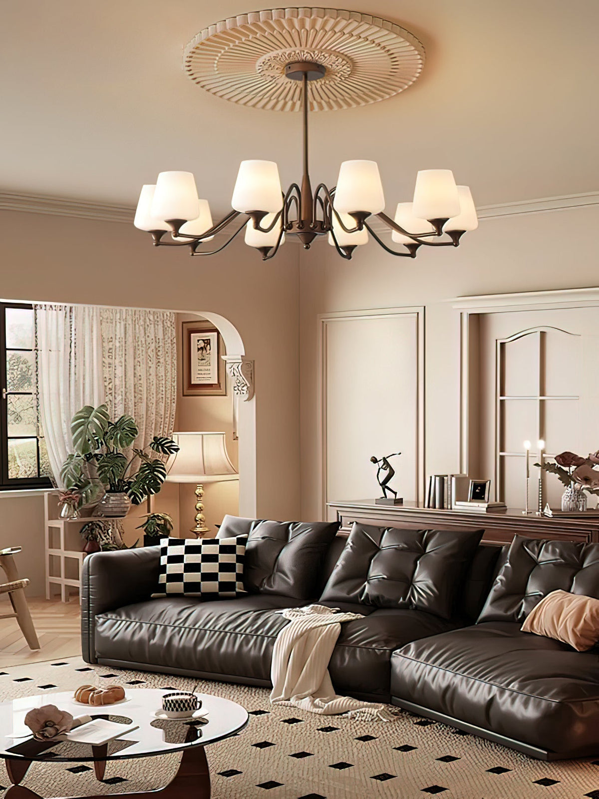 Velelaria Chandelier Frosted Glass Shades