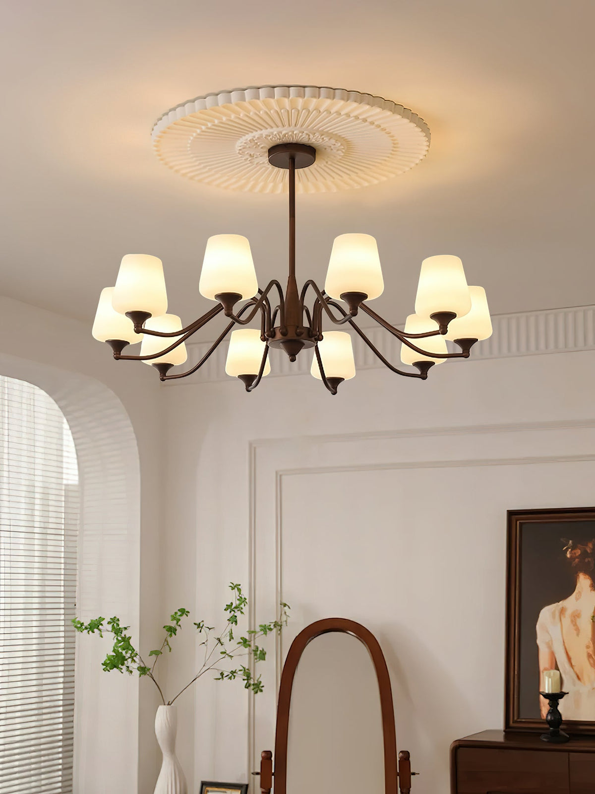 Velelaria Chandelier Frosted Glass Shades