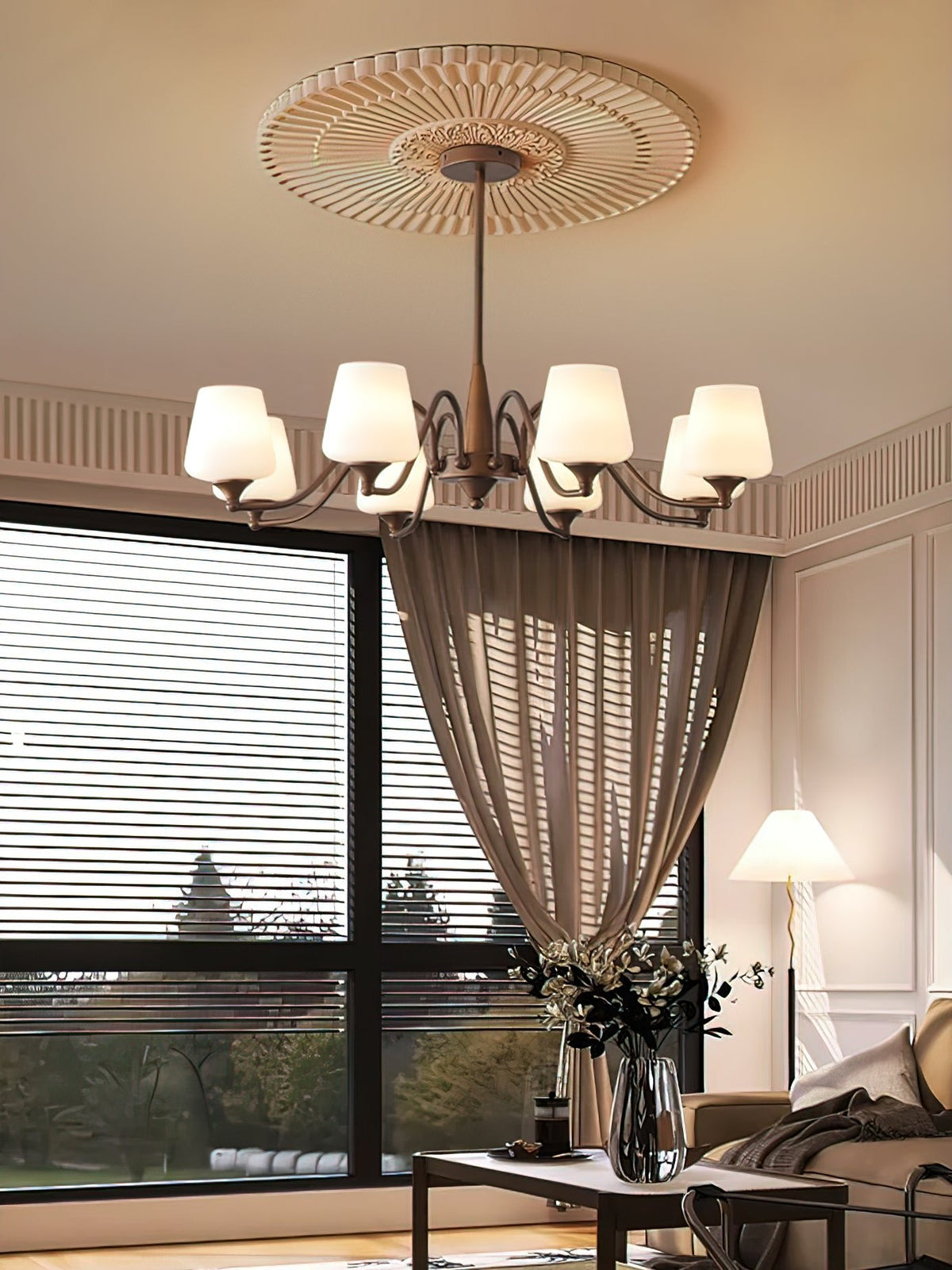Velelaria Chandelier Frosted Glass Shades