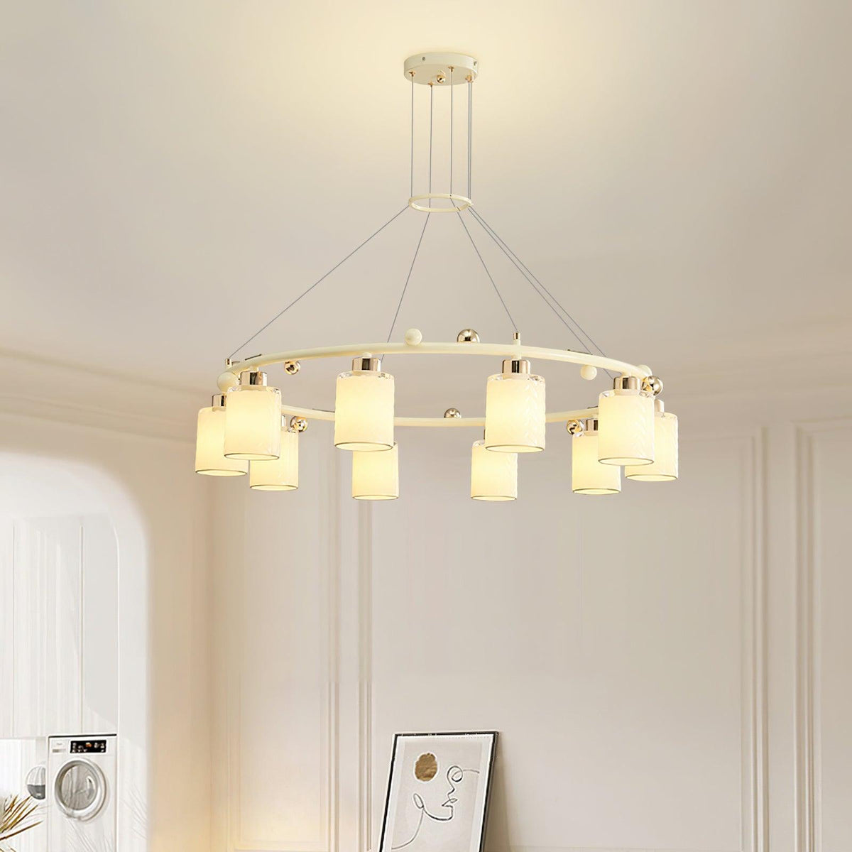 Alsile Japandi Style Glass Chandelier